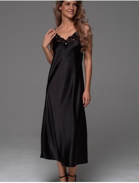 Шёлковая длинная сорочка Mia-Amore MERLOT 4744 черный, Цвет: черный, Размеры: 3XL, изображение 4