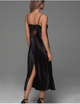 Шёлковая длинная сорочка Mia-Amore MERLOT 4744 черный, Цвет: черный, Размеры: 3XL, изображение 2