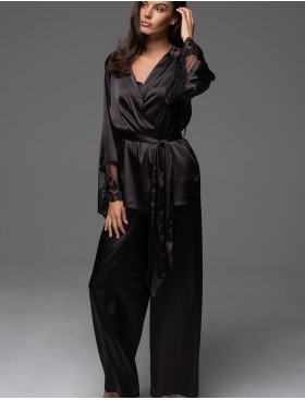 Комплект-тройка шёлковый Mia-Amore MERLOT 4746 черный, Цвет: черный, Размеры: 3XL