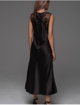 Длинная шёлковая сорочка Mia-Amore MERLOT 4747 черный, Цвет: черный, Размеры: 3XL, изображение 2