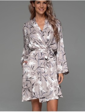 Запашной короткий халат Mia-Amore MAILA 5563, Цвет: серый, Размеры: 4XL/5XL