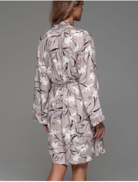 Запашной короткий халат Mia-Amore MAILA 5563, Цвет: серый, Размеры: 4XL/5XL, изображение 2