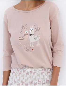 Женская пижама из хлопка Sensis MILANI, Цвет: бежевый, Размеры: S, изображение 3