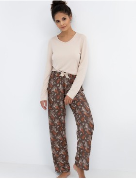 Пижама из вискозы Sensis SHELBY, Цвет: бежевый, Размеры: S, изображение 2