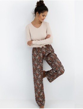 Пижама из вискозы Sensis SHELBY, Цвет: бежевый, Размеры: S, изображение 3