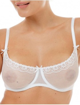 Мягкий кружевной бюстгальтер Sermija 124-09-L белый, Цвет: белый, Размеры: 70B