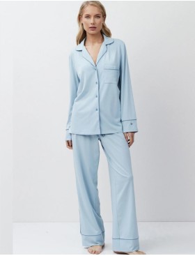 Пижама женская со штанами Aruelle BREA, Цвет: светло-голубой, Размеры: S, изображение 2