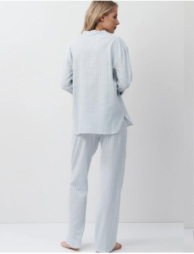 Полосатая пижама из хлопка Aruelle BROOKE, Цвет: светло-голубой, Размеры: XS, изображение 3