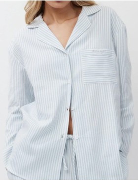 Полосатая пижама из хлопка Aruelle BROOKE, Цвет: светло-голубой, Размеры: XS, изображение 4