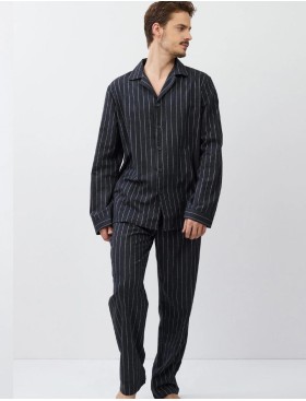 Хлопковая мужская пижама Aruelle CALEB, Цвет: графит, Размеры: L, изображение 2