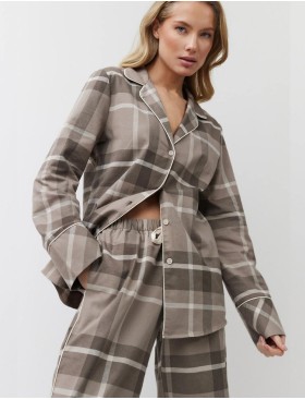 Фланелевая пижама с брюками Aruelle ELODY, Цвет: мокко, Размеры: XS