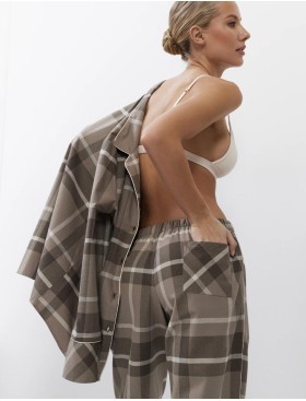 Фланелевая пижама с брюками Aruelle ELODY, Цвет: мокко, Размеры: XS, изображение 4
