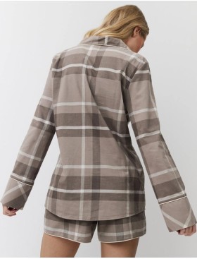 Фланелевая пижама с шортами Aruelle ELODY, Цвет: мокко, Размеры: S, изображение 2