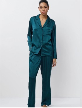 Атласная пижама с брюками Aruelle EMERALDA, Цвет: изумруд, Размеры: XS, изображение 2