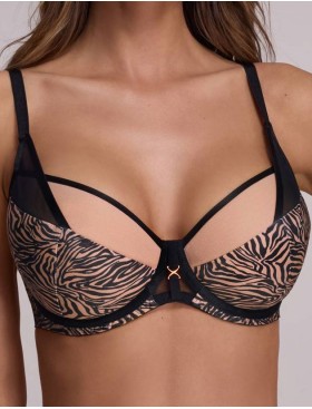 Бюстгальтер с пуш-ап вкладышами Ava REBEL 2191 U P-UP animal print, Цвет: тигр, Размеры: 80B