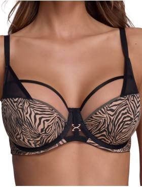 Бюстгальтер полупоролон Ava REBEL 2192 PU animal print, Цвет: тигр, Размеры: 75C