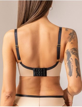 Мягкий бюстгальтер с вышивкой Kris Line ORIENTAL half cup soft, Цвет: бежевый+черный, Размеры: 65FF, изображение 2