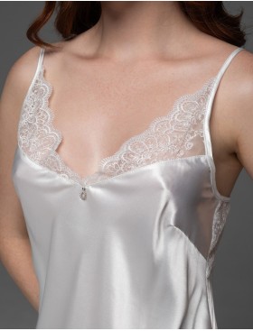 Шёлковая сорочка с завязкой Mia-Amore ADELAIDA 4701 белый, Цвет: белый, Размеры: 2XL, изображение 4