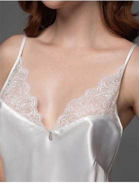 Шёлковая пижама с кружевом Mia-Amore ADELAIDA 4702 белый, Цвет: белый, Размеры: XL, изображение 4