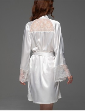 Халат из шёлка и кружева Mia-Amore ADELAIDA 4703 белый, Цвет: белый, Размеры: 2XL/3XL, изображение 2