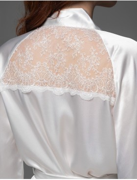 Халат из шёлка и кружева Mia-Amore ADELAIDA 4703 белый, Цвет: белый, Размеры: 2XL/3XL, изображение 4