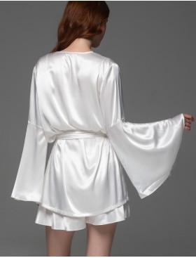 Халат с топом и шортиками из шёлка Mia-Amore ADELAIDA 4705 белый, Цвет: белый, Размеры: L, изображение 4