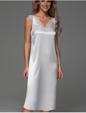 Шёлковая ночная сорочка Mia-Amore ADELAIDA 4707 белый, Цвет: белый, Размеры: 2XL