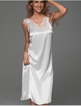 Шёлковая ночная сорочка Mia-Amore ADELAIDA 4707 белый, Цвет: белый, Размеры: 2XL, изображение 3