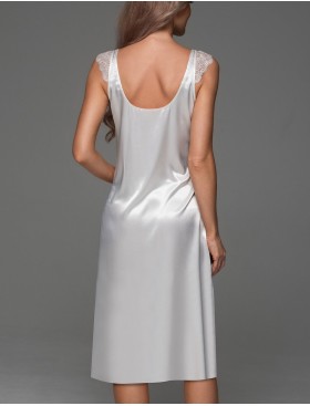 Шёлковая ночная сорочка Mia-Amore ADELAIDA 4707 белый, Цвет: белый, Размеры: 2XL, изображение 2