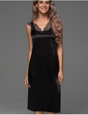 Шёлковая ночная сорочка Mia-Amore ADELAIDA 4707 черный, Цвет: черный, Размеры: 2XL, изображение 4