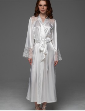 Длинный запашной халат Mia-Amore ADELAIDA 4709 белый, Цвет: белый, Размеры: L/XL, изображение 3