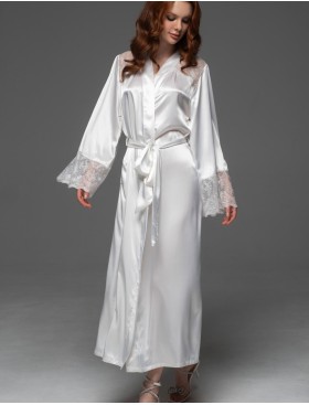 Длинный запашной халат Mia-Amore ADELAIDA 4709 белый, Цвет: белый, Размеры: L/XL, изображение 4