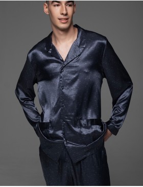 Шёлковая мужская пижама Mia-Amore MARYGOLD 4632, Цвет: темно-синий, Размеры: 4XL