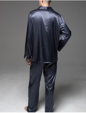 Шёлковая мужская пижама Mia-Amore MARYGOLD 4632, Цвет: темно-синий, Размеры: 4XL, изображение 2