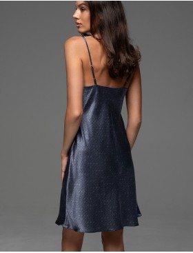 Короткая шёлковая сорочка Mia-Amore MARYGOLD 4690, Цвет: темно-синий, Размеры: 3XL, изображение 2