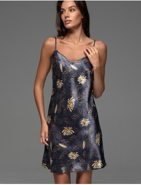 Сорочка из шёлка Mia-Amore MARYGOLD 4691, Цвет: темно-синий, Размеры: 3XL