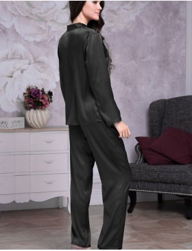 Атласная пижама Mia-Mella MIRABELLA 2216 черный, Цвет: черный, Размеры: XL, изображение 2