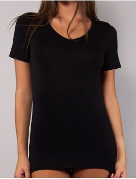 Женская футболка из модала Sielei TODAY 6008 nero, Цвет: nero (черный), Размеры: M