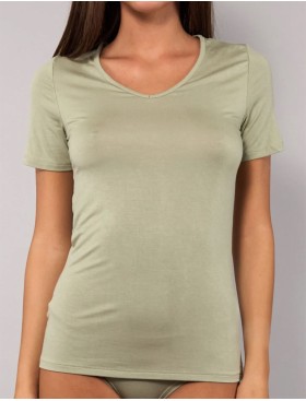 Женская футболка из модала Sielei TODAY 6008 verde militare, Цвет: verde militare (зелё, Размеры: M