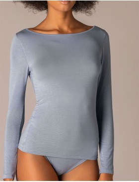 Кофта с вырезом-лодочкой Sielei TODAY 6014 denim, Цвет: denim (джинсовый), Размеры: M