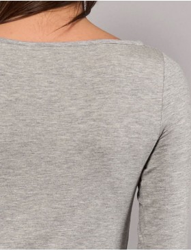 Кофта с вырезом-лодочкой Sielei TODAY 6014 grigio melange, Цвет: grigio melange (серы, Размеры: M, изображение 4