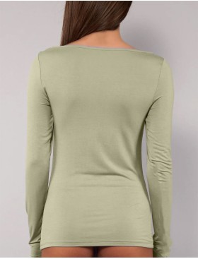 Кофта с вырезом-лодочкой Sielei TODAY 6014 verde militare, Цвет: verde militare (зелё, Размеры: M, изображение 2