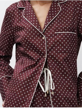 Пижама с шортами из хлопка Aruelle GEORGETTE, Цвет: бордовый, Размеры: XS, изображение 4