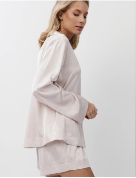 Атласная пижама с шортами Aruelle GILIAN, Цвет: светло-розовый, Размеры: XS, изображение 3