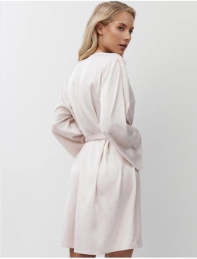 Короткий халат из атласа Aruelle GWEN, Цвет: светло-розовый, Размеры: S, изображение 2