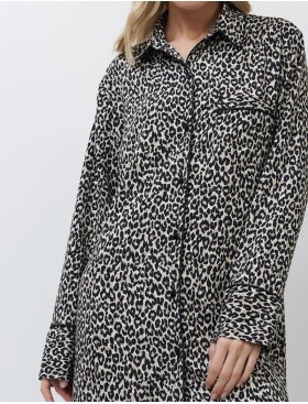 Рубашка-халат из вискозы Aruelle LEONA, Цвет: леопард, Размеры: S, изображение 3