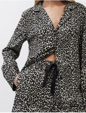 Пижама женская с шортами из вискозы Aruelle LEONA, Цвет: леопард, Размеры: XS, изображение 3