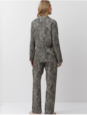 Пижама женская с брюками из вискозы Aruelle LINNA, Цвет: чёрный/мокко, Размеры: XS, изображение 3