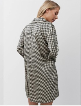 Атласная рубашка Aruelle ROMIE, Цвет: чёрный/бежевый, Размеры: S, изображение 2