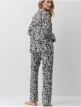 Пижама женская с брюками из вискозы Aruelle SOLENE, Цвет: чёрный/молочный, Размеры: XS, изображение 3